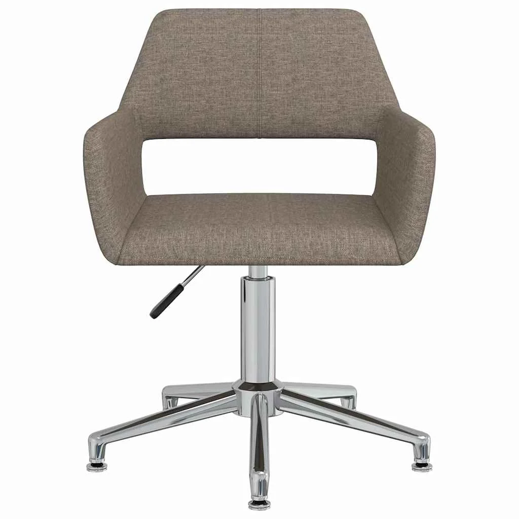 Chaise pivotante de bureau 52,5 x 53 x 83 cm taupe tissu – vue de face