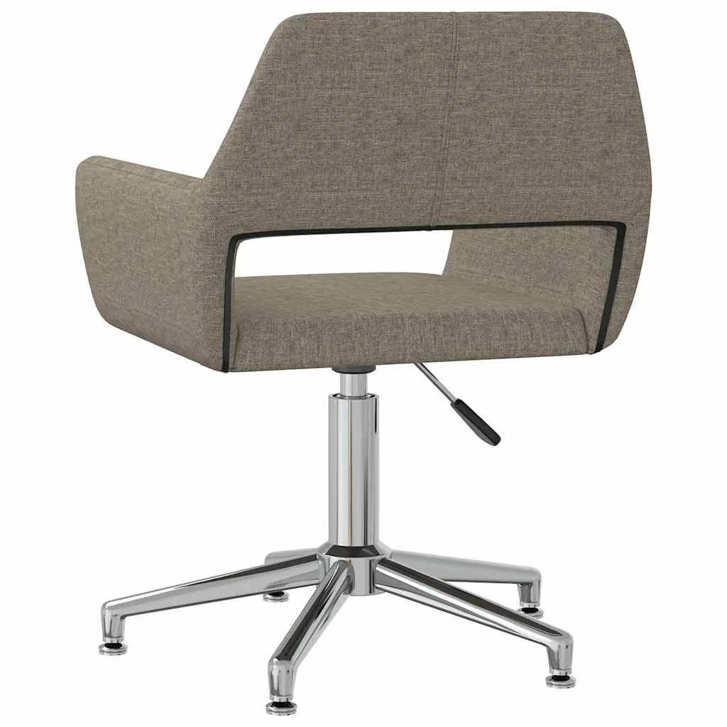 Chaise pivotante de bureau 52,5 x 53 x 83 cm taupe tissu – vue de côté