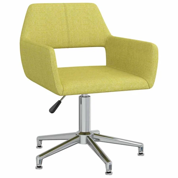 Chaise pivotante de bureau 52,5 x 53 x 83 cm vert tissu – vue d’ensemble
