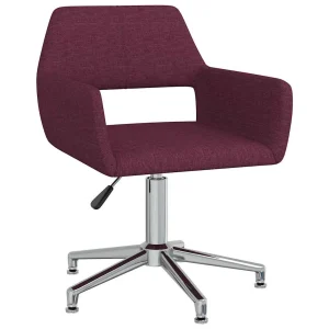 Chaise pivotante de bureau 52,5 x 53 x 83 cm violet tissu – vue d’ensemble