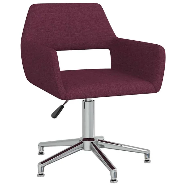 Chaise pivotante de bureau 52,5 x 53 x 83 cm violet tissu – vue d’ensemble