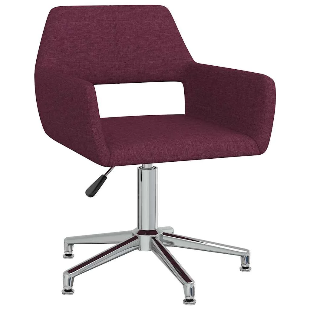 Chaise pivotante de bureau 52,5 x 53 x 83 cm violet tissu – vue d’ensemble