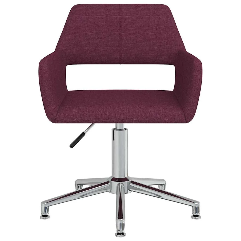 Chaise pivotante de bureau 52,5 x 53 x 83 cm violet tissu – vue de face