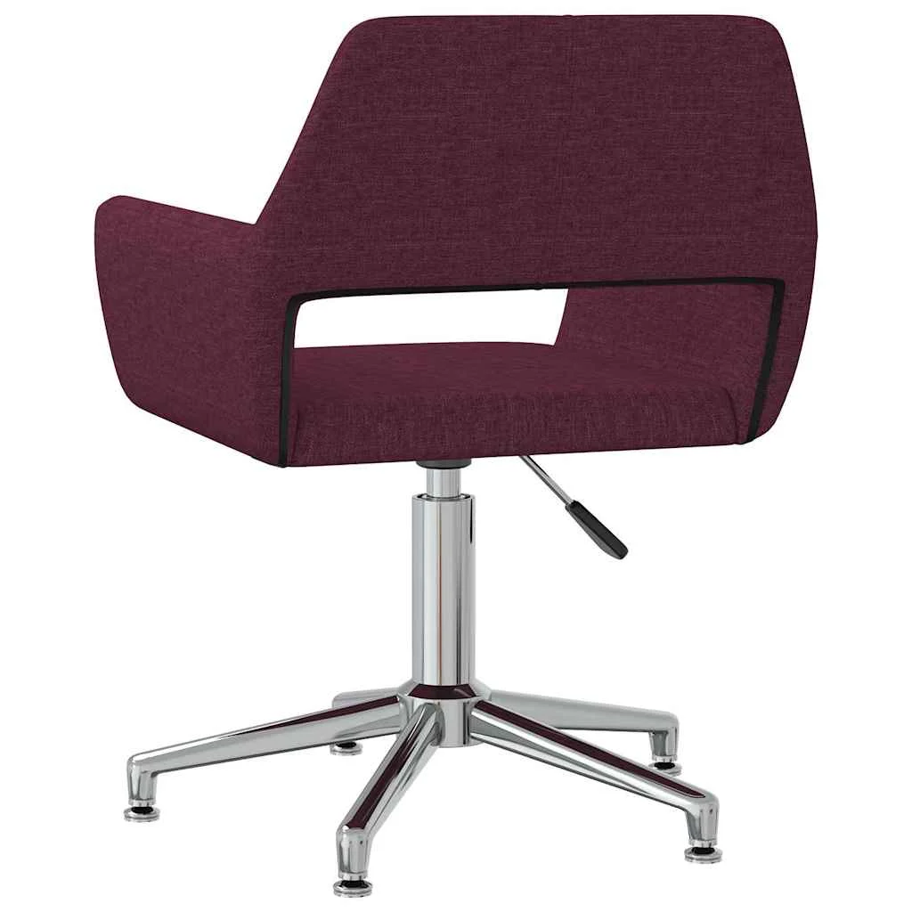 Chaise pivotante de bureau 52,5 x 53 x 83 cm violet tissu – vue de côté