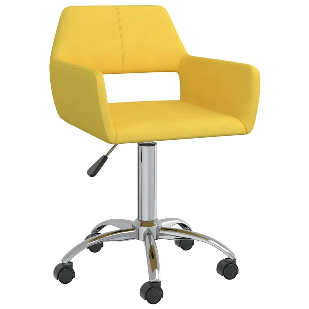 Chaise pivotante de bureau 52,5 x 53 x 88 cm jaune tissu – vue d’ensemble