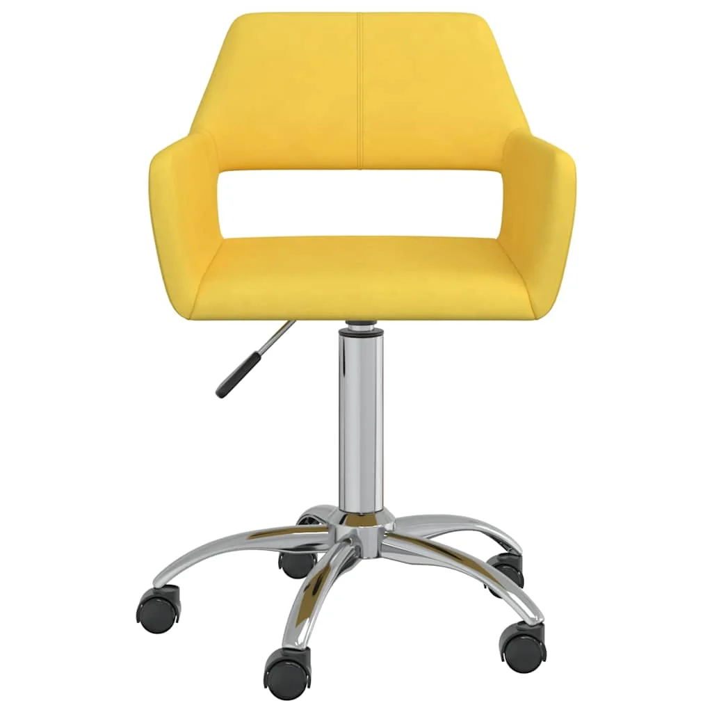 Chaise pivotante de bureau 52,5 x 53 x 88 cm jaune tissu – vue de face