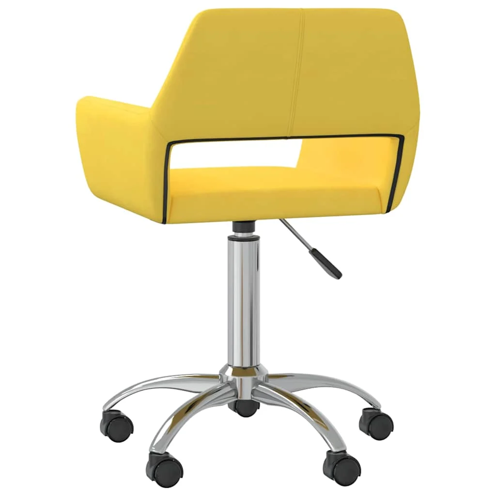 Chaise pivotante de bureau 52,5 x 53 x 88 cm jaune tissu – vue de côté