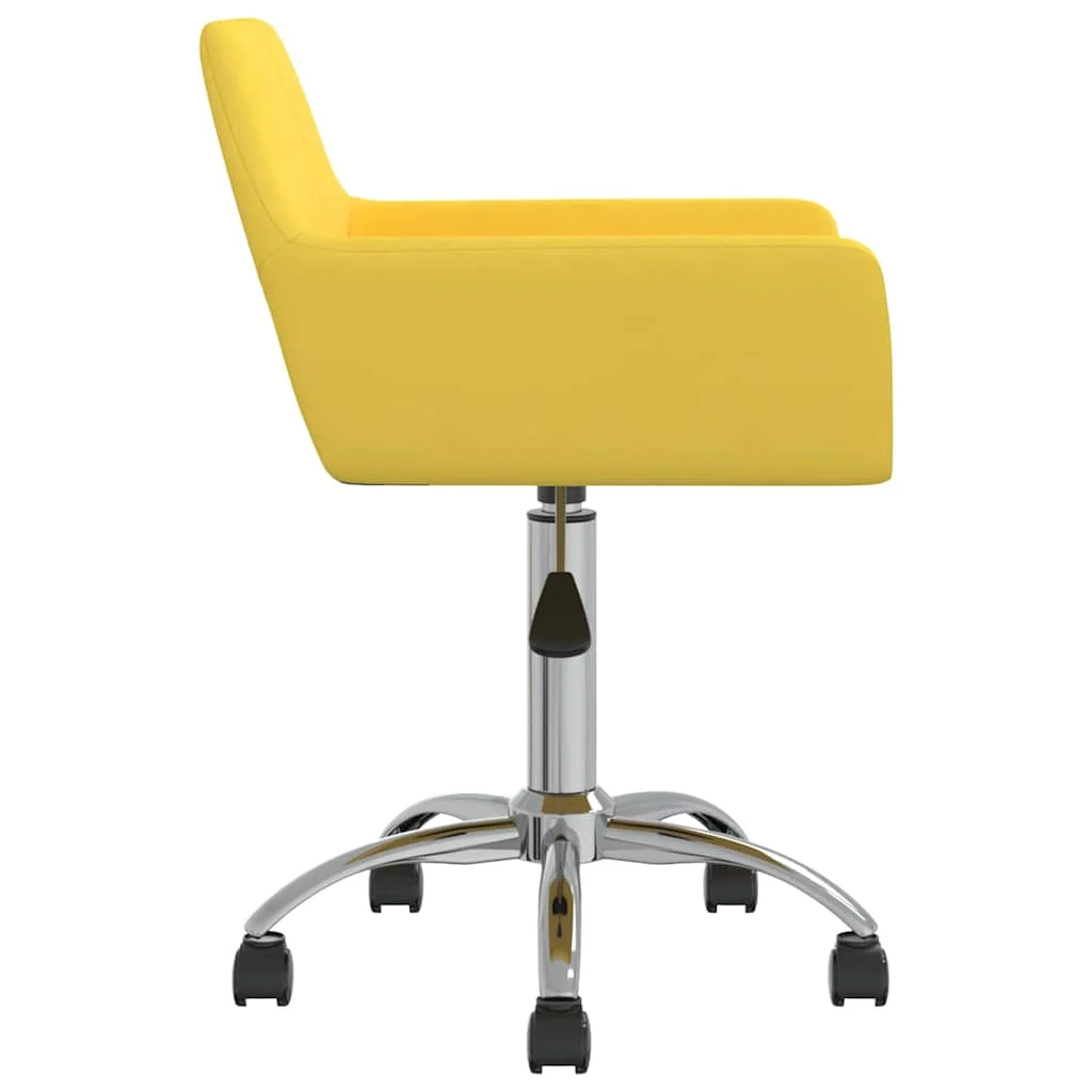 Chaise pivotante de bureau 52,5 x 53 x 88 cm jaune tissu – vue de détail