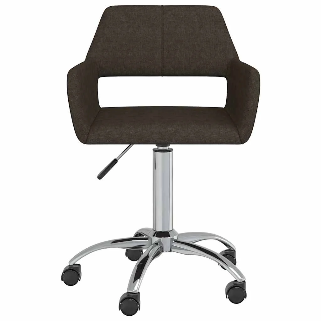 Chaise pivotante de bureau 52,5 x 53 x 88 cm marron foncé tissu – vue de face