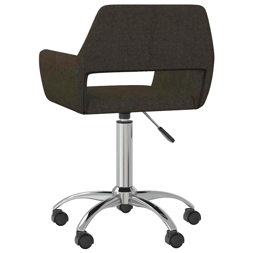 Chaise pivotante de bureau 52,5 x 53 x 88 cm marron foncé tissu – vue de côté
