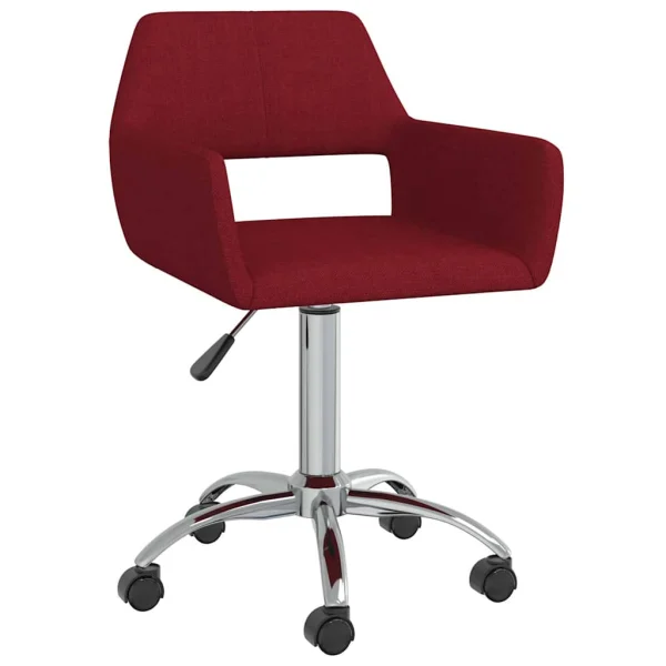 Chaise pivotante de bureau 52,5 x 53 x 88 cm rouge bordeaux tissu – vue d’ensemble