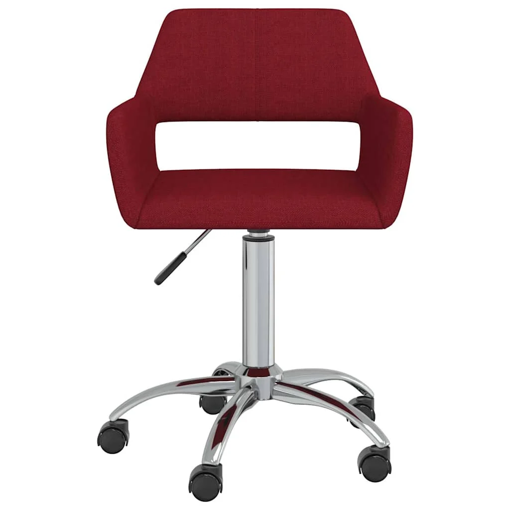 Chaise pivotante de bureau 52,5 x 53 x 88 cm rouge bordeaux tissu – vue de face
