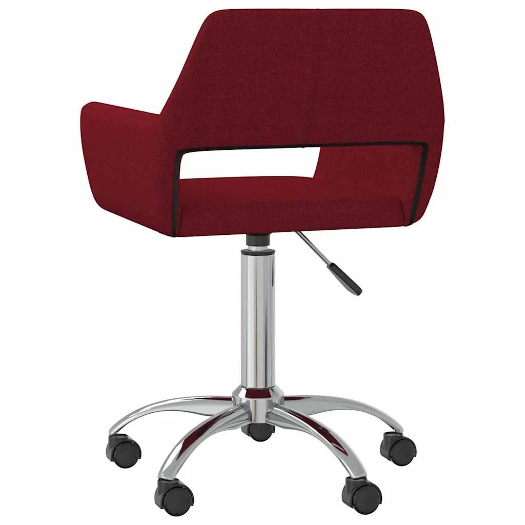Chaise pivotante de bureau 52,5 x 53 x 88 cm rouge bordeaux tissu – vue de côté