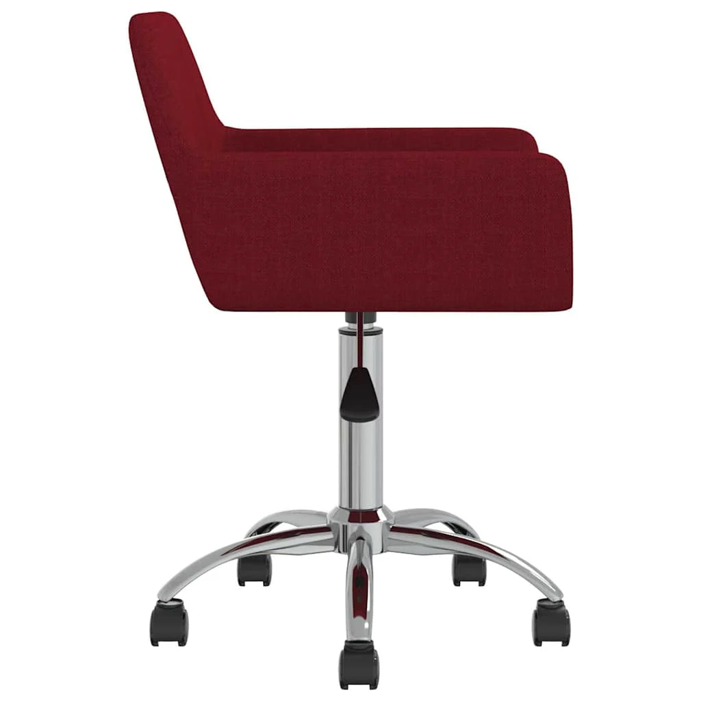 Chaise pivotante de bureau 52,5 x 53 x 88 cm rouge bordeaux tissu – vue de détail