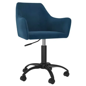 Chaise pivotante de bureau 52,5 x 65 x 87,5 cm bleu velours – vue d’ensemble