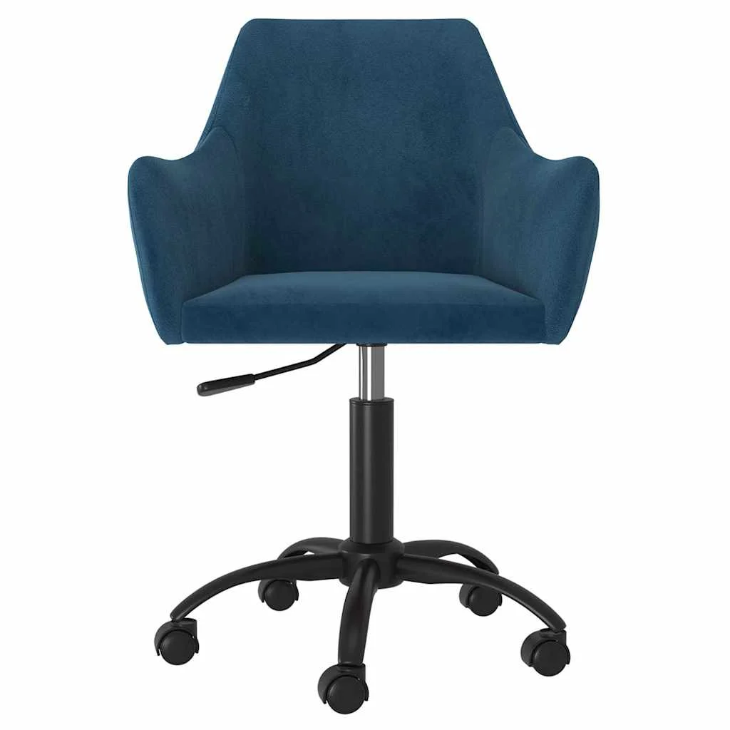 Chaise pivotante de bureau 52,5 x 65 x 87,5 cm bleu velours – vue de face