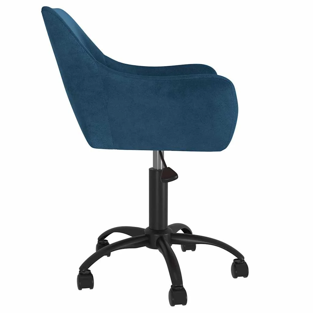 Chaise pivotante de bureau 52,5 x 65 x 87,5 cm bleu velours – vue de côté