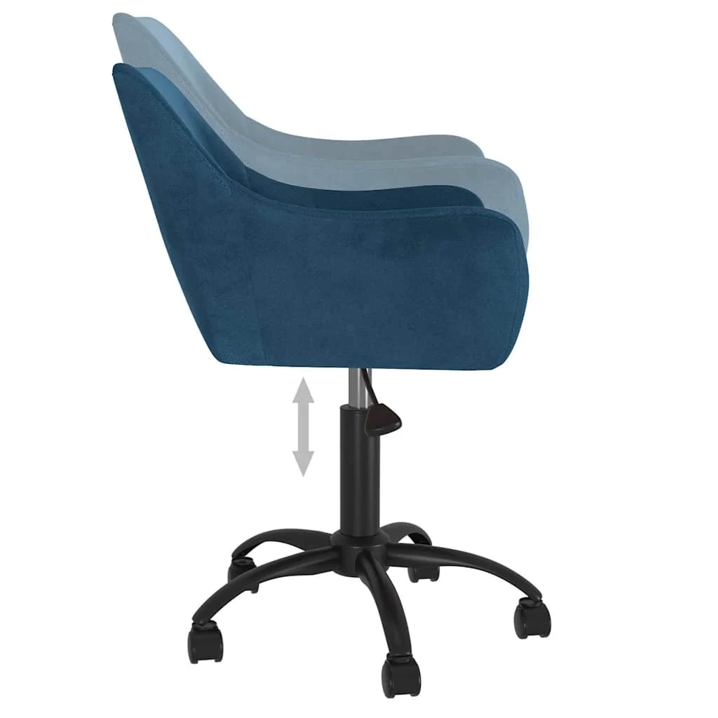 Chaise pivotante de bureau 52,5 x 65 x 87,5 cm bleu velours – vue de détail