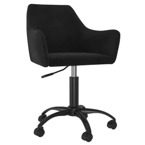 Chaise pivotante de bureau 52,5 x 65 x 87,5 cm noir velours – vue d’ensemble