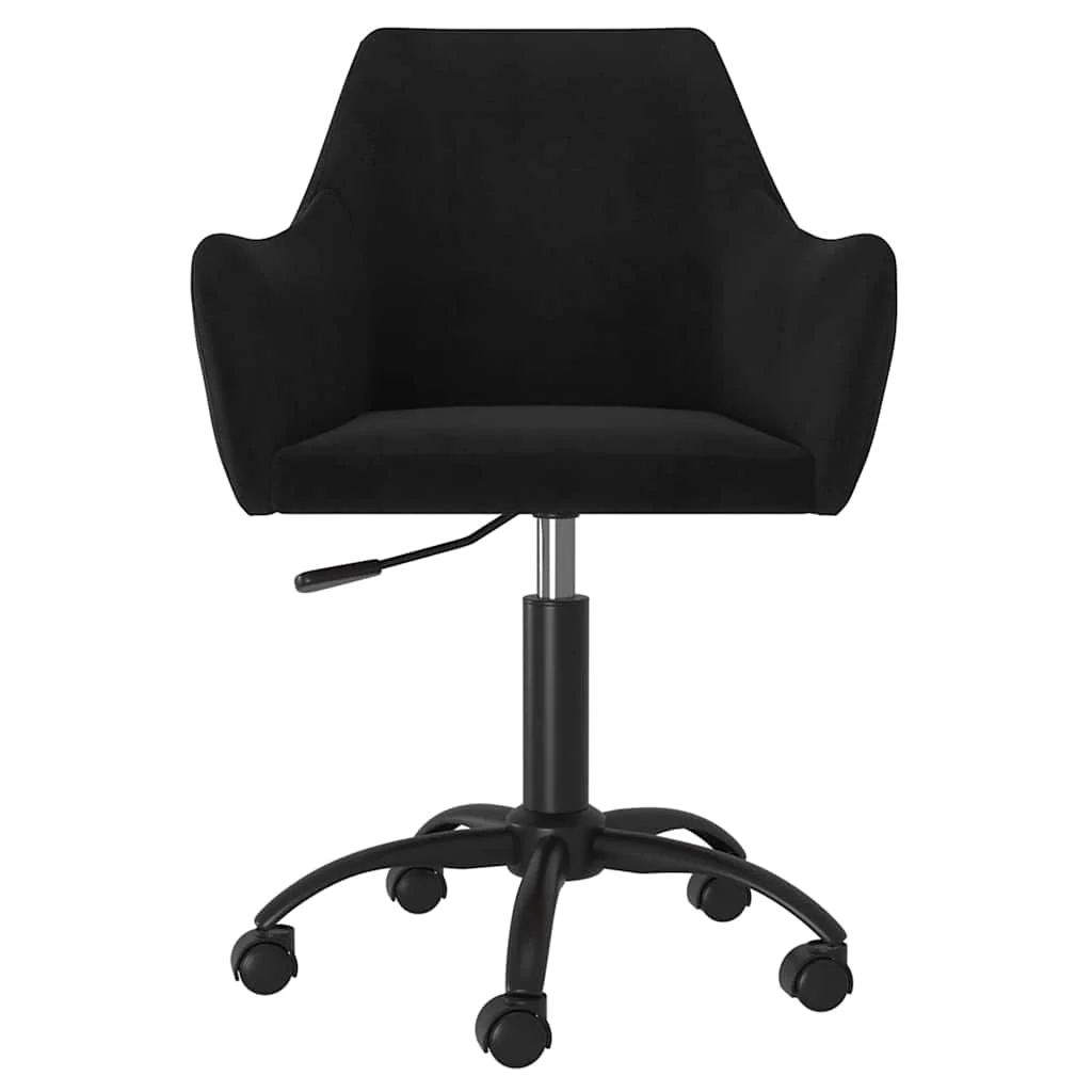 Chaise pivotante de bureau 52,5 x 65 x 87,5 cm noir velours – vue de face