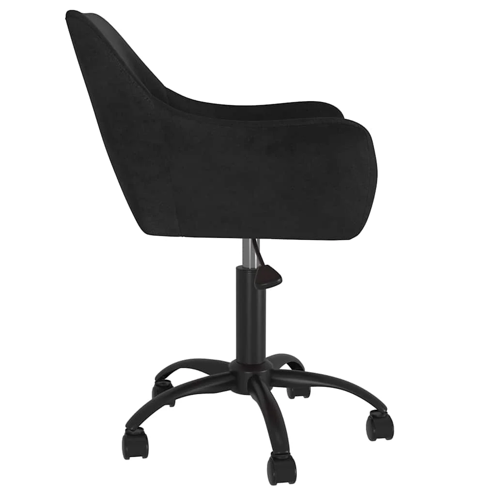Chaise pivotante de bureau 52,5 x 65 x 87,5 cm noir velours – vue de côté