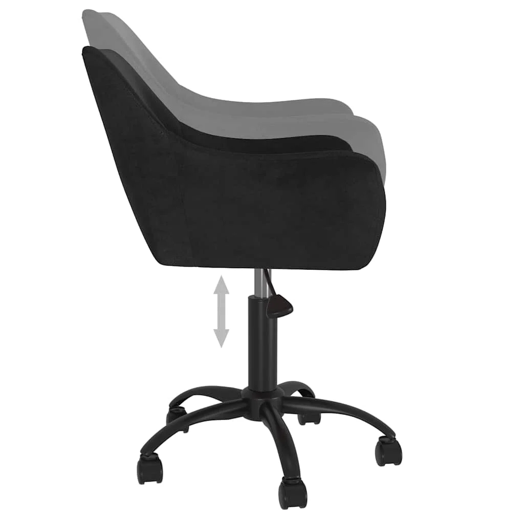 Chaise pivotante de bureau 52,5 x 65 x 87,5 cm noir velours – vue de détail