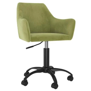 Chaise pivotante de bureau 52,5 x 65 x 87,5 cm vert clair velours – vue d’ensemble