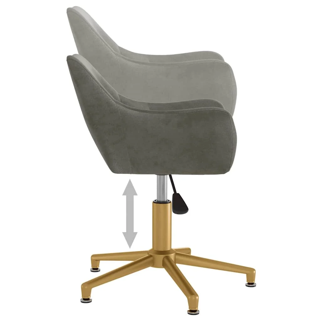 Chaise pivotante de bureau 52 x 63 x 85 cm gris foncé velours – vue de dessus