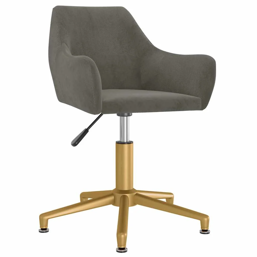 Chaise pivotante de bureau 52 x 63 x 85 cm gris foncé velours – vue d’ensemble