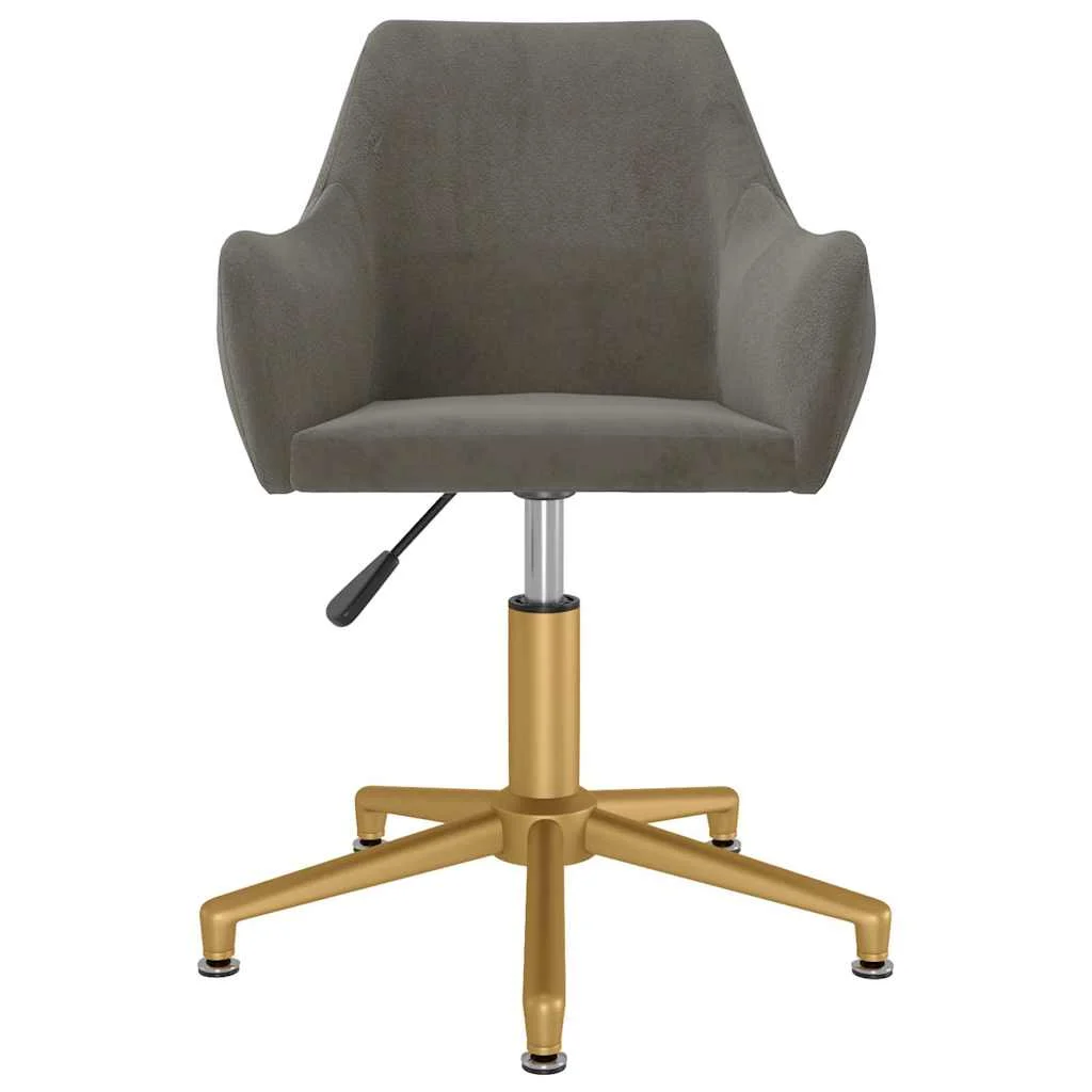 Chaise pivotante de bureau 52 x 63 x 85 cm gris foncé velours – vue de face