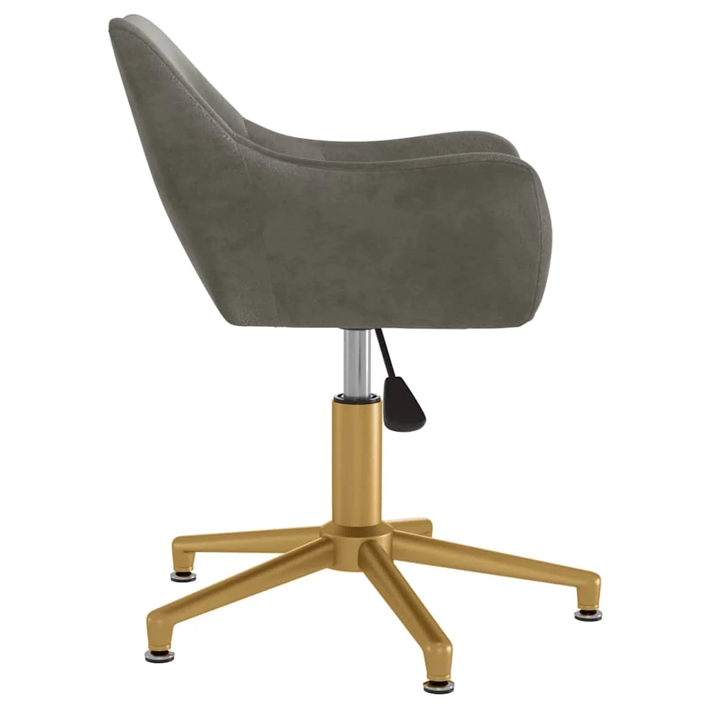Chaise pivotante de bureau 52 x 63 x 85 cm gris foncé velours – vue de côté