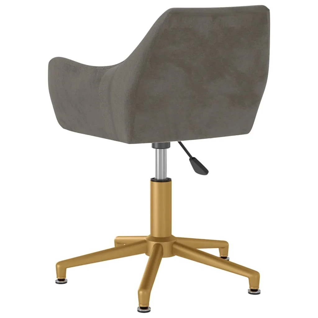 Chaise pivotante de bureau 52 x 63 x 85 cm gris foncé velours – vue de détail