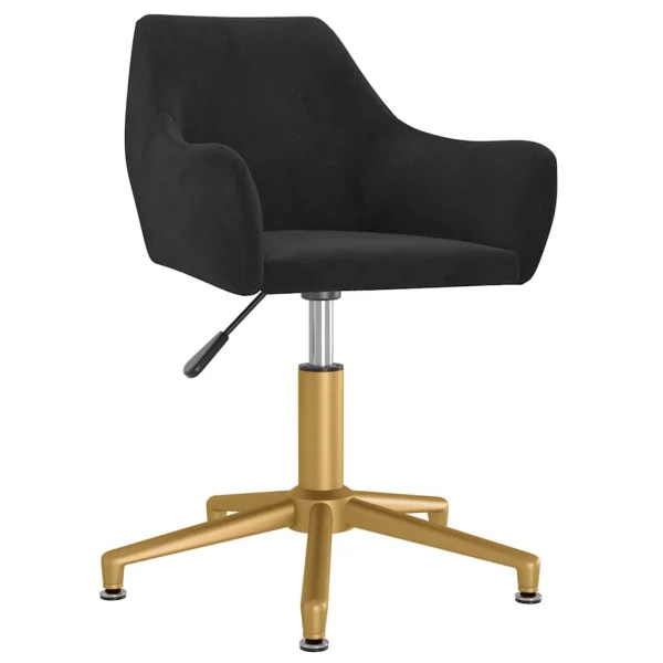 Chaise pivotante de bureau 52 x 63 x 85 cm noir velours – vue d’ensemble