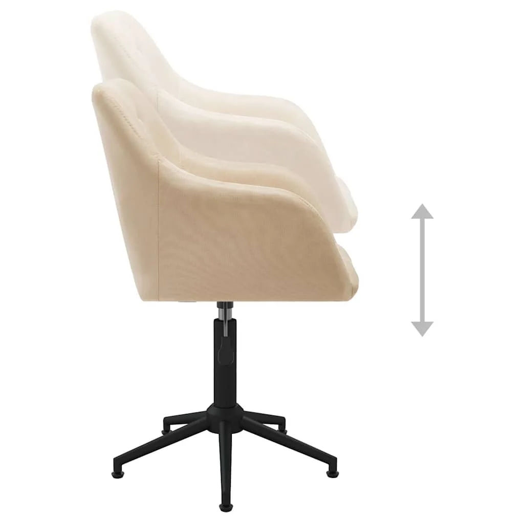 Chaise pivotante de bureau 53 x 51,5 x 89 cm crème tissu – vue de dessus