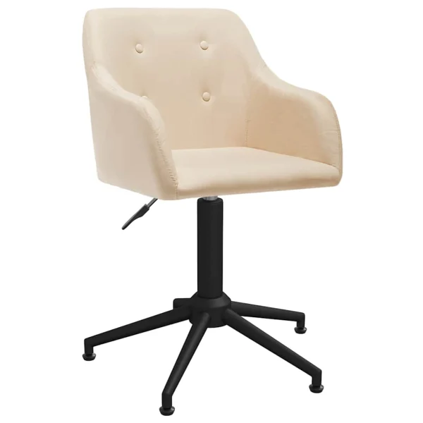 Chaise pivotante de bureau 53 x 51,5 x 89 cm crème tissu – vue d’ensemble