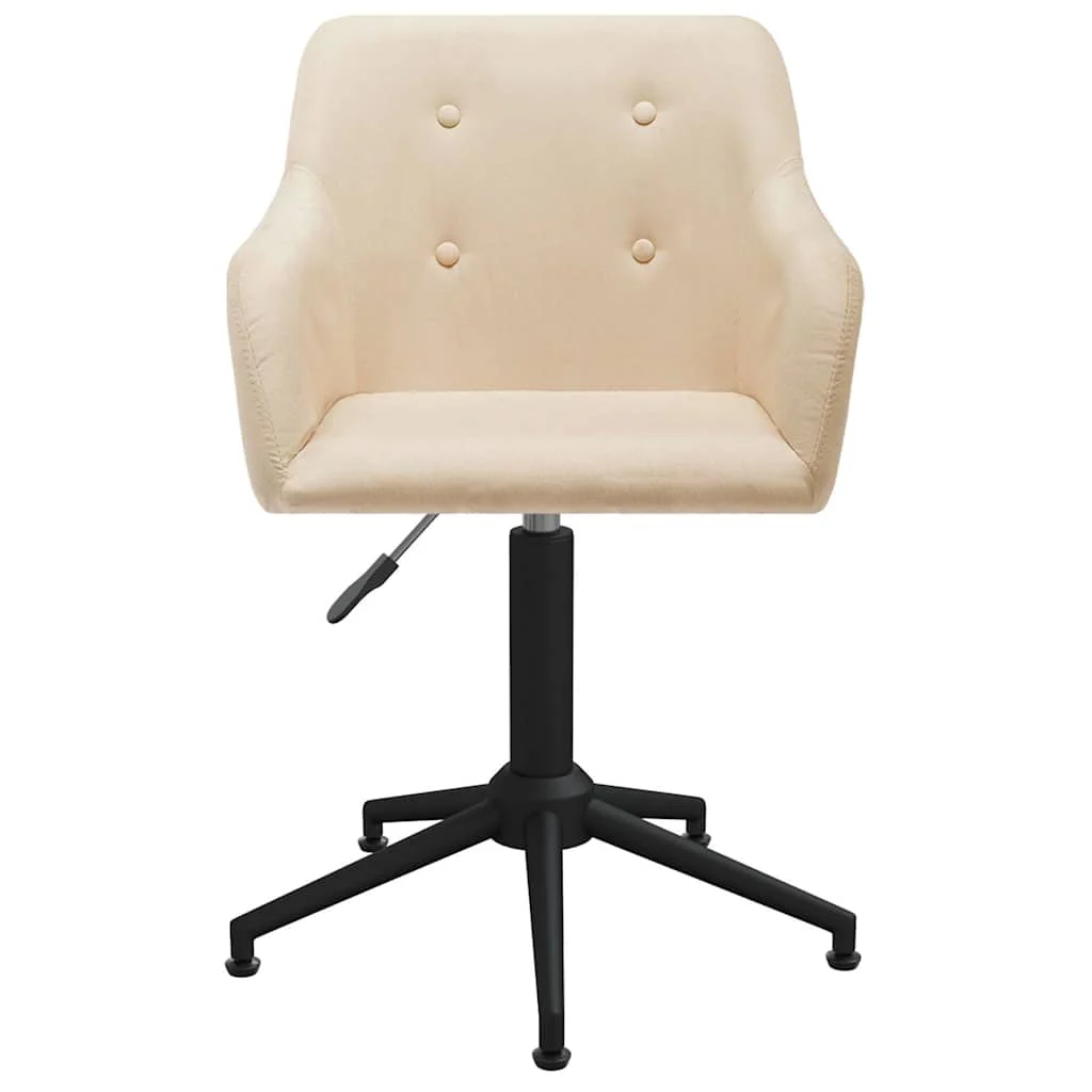 Chaise pivotante de bureau 53 x 51,5 x 89 cm crème tissu – vue de face