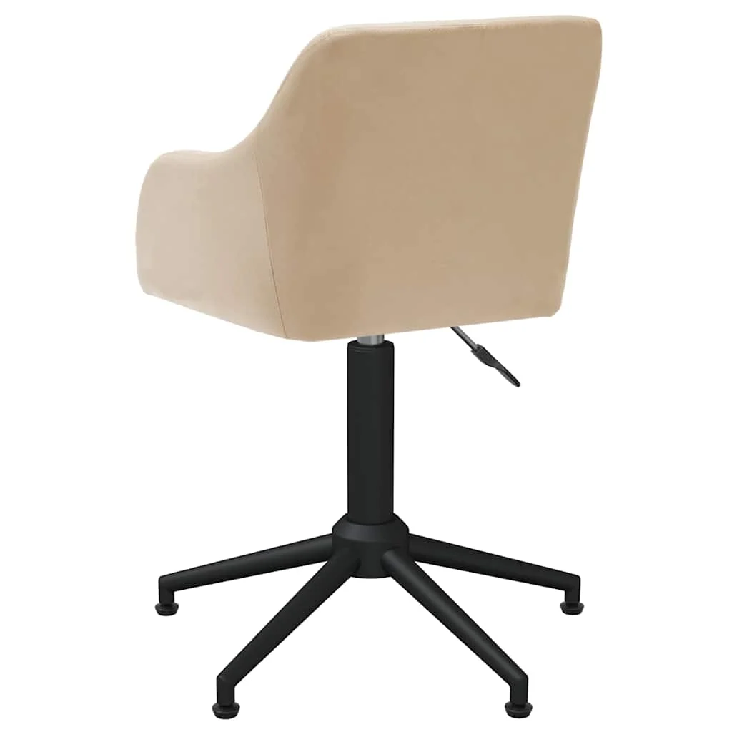 Chaise pivotante de bureau 53 x 51,5 x 89 cm crème tissu – vue de côté