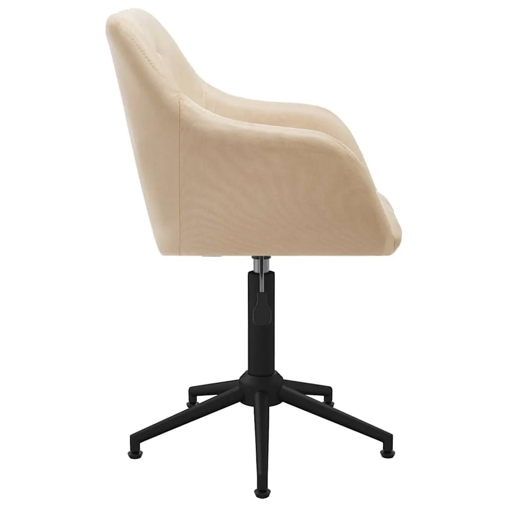 Chaise pivotante de bureau 53 x 51,5 x 89 cm crème tissu – vue de détail