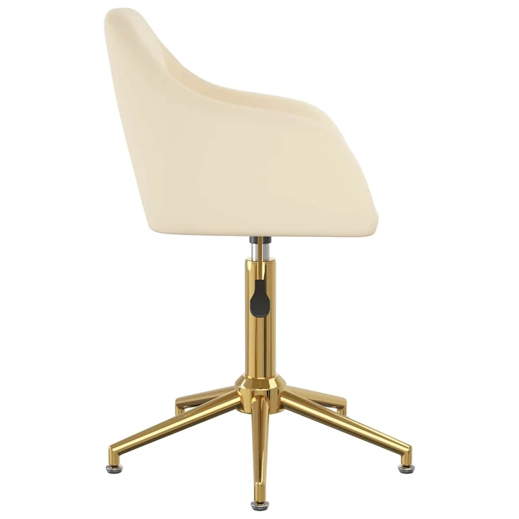 Chaise pivotante de bureau 53 x 51,5 x 89 cm crème velours – vue en situation