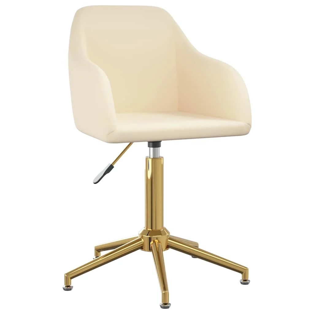 Chaise pivotante de bureau 53 x 51,5 x 89 cm crème velours – vue de face