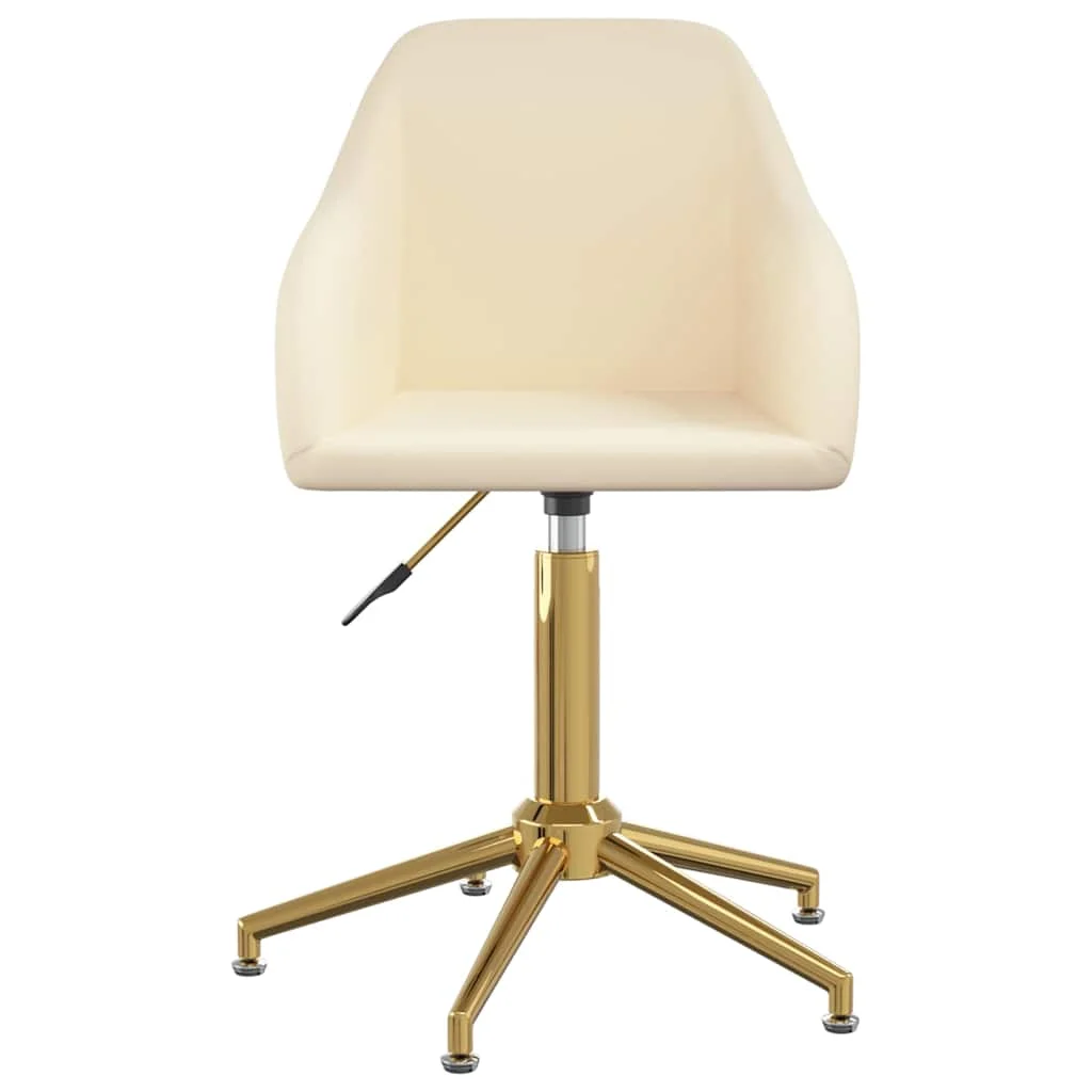 Chaise pivotante de bureau 53 x 51,5 x 89 cm crème velours – vue de côté