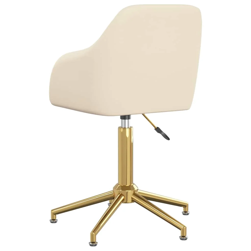 Chaise pivotante de bureau 53 x 51,5 x 89 cm crème velours – vue de détail
