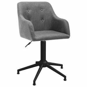 Chaise pivotante de bureau 53 x 51,5 x 89 cm gris clair tissu – vue d’ensemble