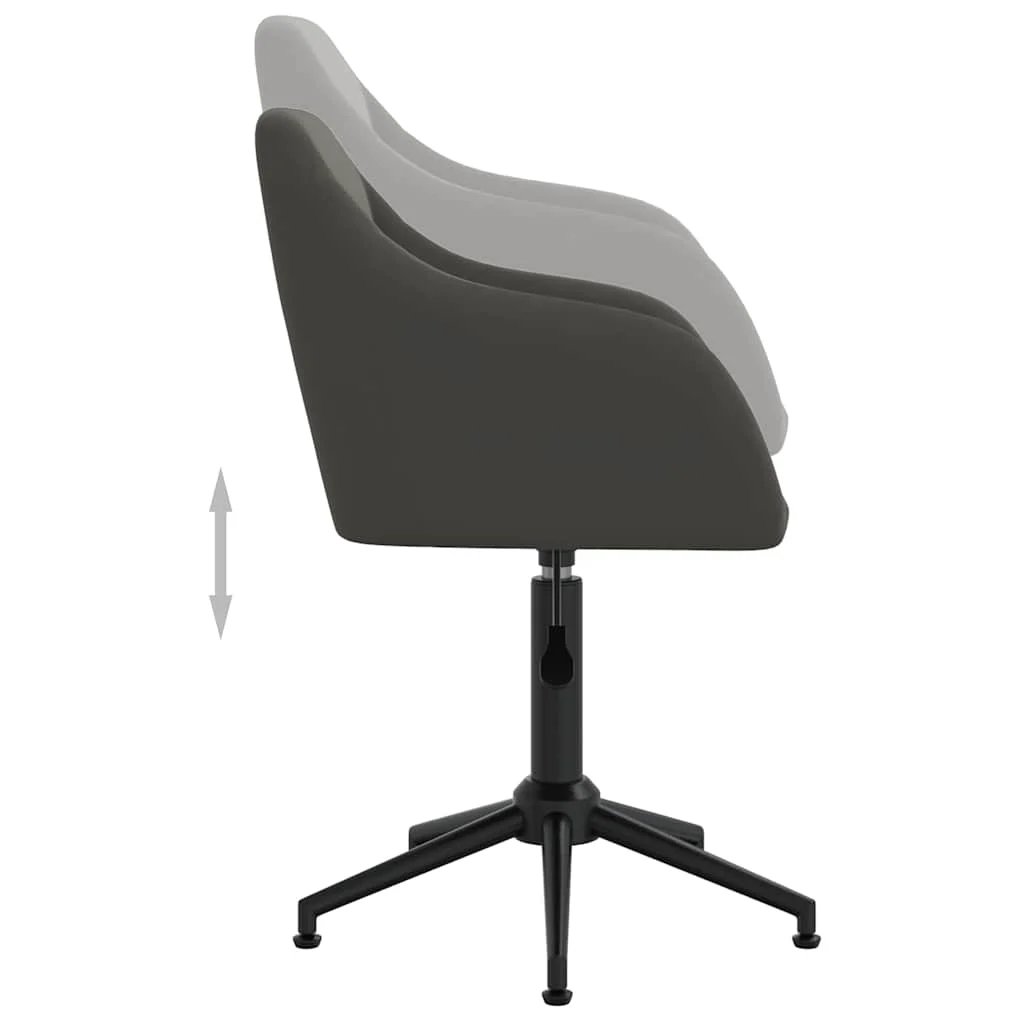 Chaise pivotante de bureau 53 x 51,5 x 89 cm gris foncé velours – vue en situation