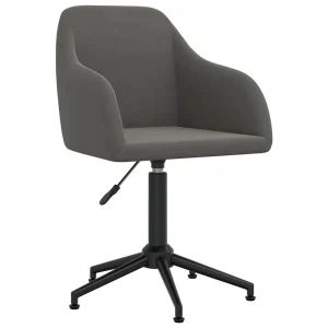 Chaise pivotante de bureau 53 x 51,5 x 89 cm gris foncé velours – vue d’ensemble