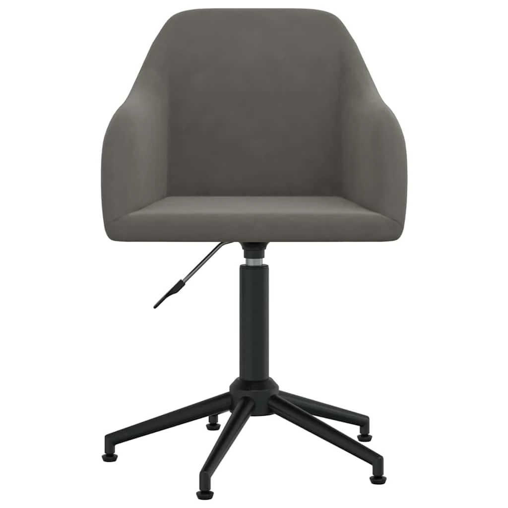 Chaise pivotante de bureau 53 x 51,5 x 89 cm gris foncé velours – vue de face