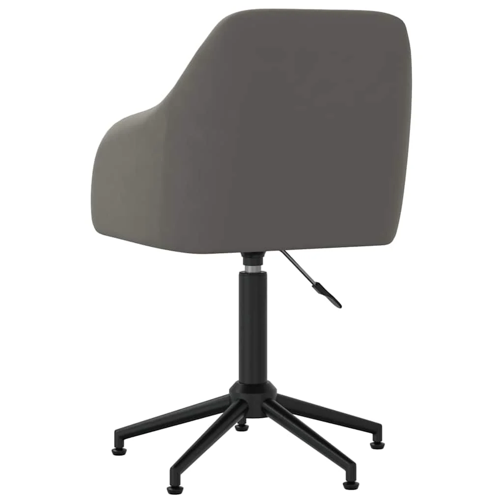 Chaise pivotante de bureau 53 x 51,5 x 89 cm gris foncé velours – vue de côté