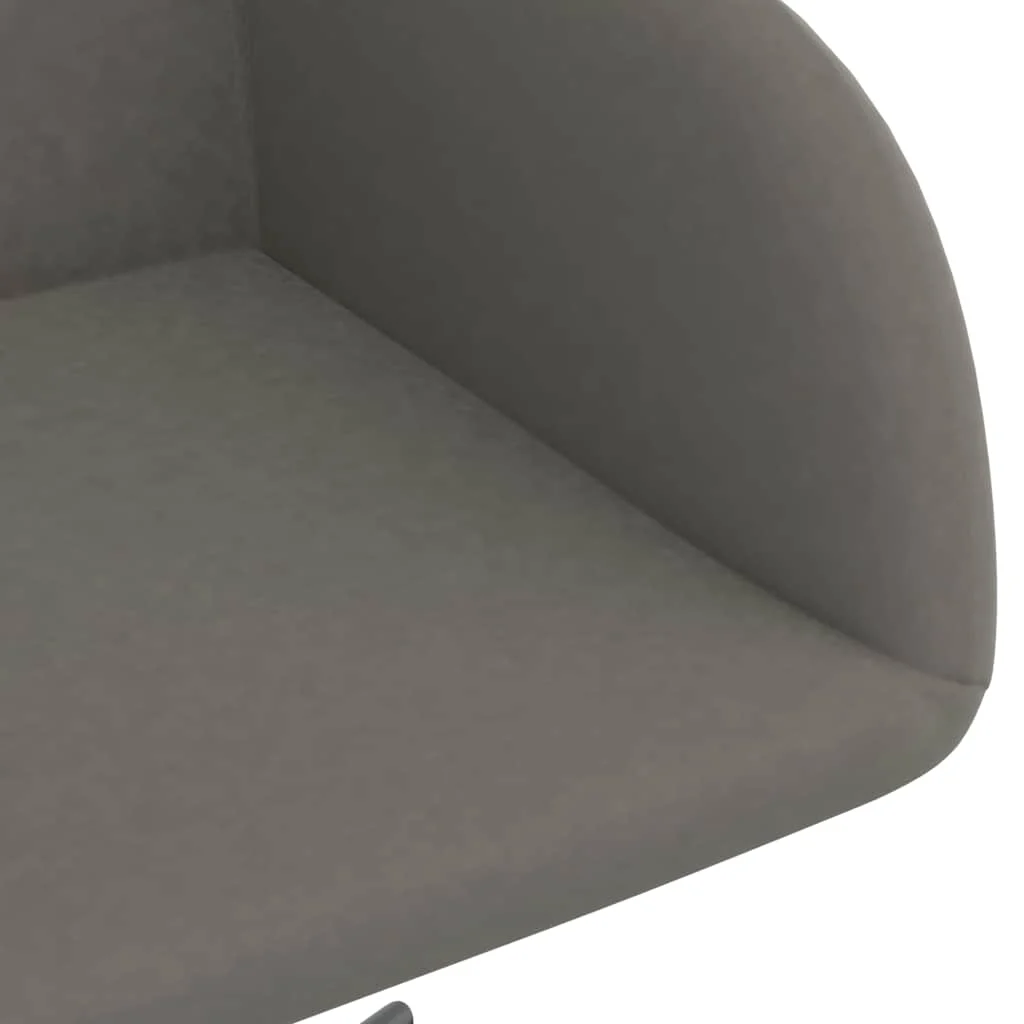 Chaise pivotante de bureau 53 x 51,5 x 89 cm gris foncé velours – vue de détail