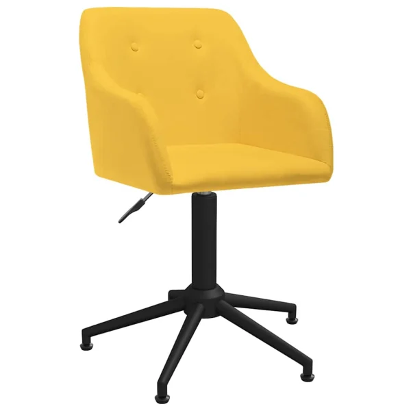 Chaise pivotante de bureau 53 x 51,5 x 89 cm jaune tissu – vue d’ensemble