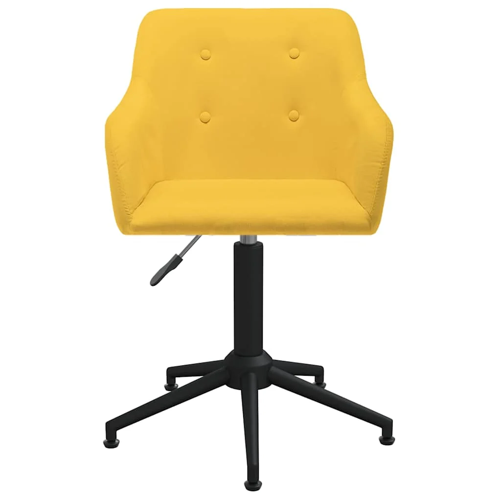 Chaise pivotante de bureau 53 x 51,5 x 89 cm jaune tissu – vue de face